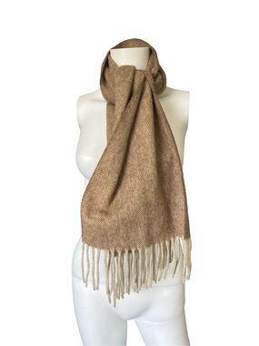 Il Moro Firenze Wool Scarf Knit Fringe Neutral Made in Italy Unisex